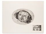 a drawing of a man ' s face and a drawing of a woman ' s face