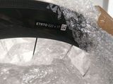 the rim of a bicycle tire is wrapped in bubble wrap