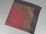 paisley print pocket square in black and pink