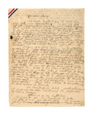 a letter written in cursive handwriting on a piece of paper
