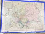 map of europe in a puzzle box with a blue border