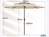 an image of a picture of a large umbrella with measurements on it