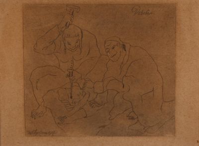 une image représentant trois hommes assis sur un banc