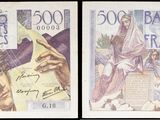 deux photos montrant quelques billets de banque sur lesquels figure l'image d'un homme tenant une pancarte