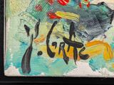 a picture of a painting on a black surface