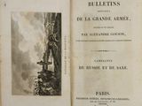 an old book opened to show a picture of a man on a boat