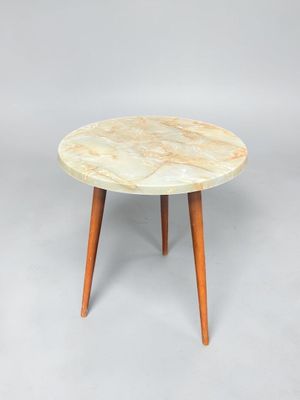 Table tripode dessus mélaminé effet marbre 73.