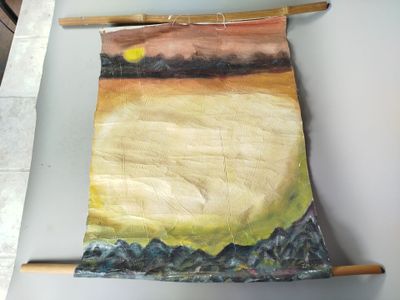 Huile sur toile signée JIBOSART (?) à décor de paysage styli…