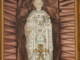 painting of a statue of a woman with a crown on her head