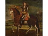 a painting of a man riding on the back of a horse