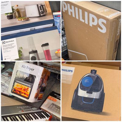 de nombreuses photos différentes d'une boîte contenant un mixeur