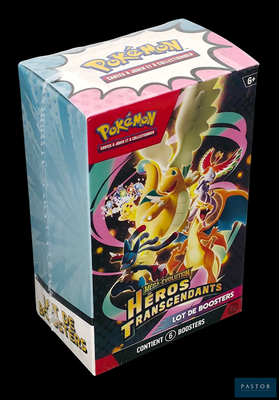 La boîte contient un jeu de cartes Pokémon intitulé « Charon et les Transclants ».