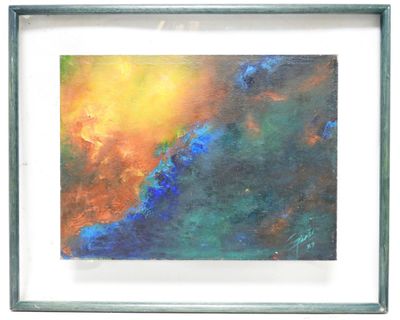 École XXe siècle. Abstraction. Huile sur isorel. - Photo 1