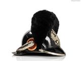 an image of a black hat with a black feather on top of it