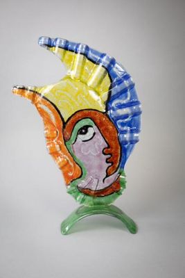 Marco BERENGO Ange 2002 Sculpture en verre polychrome Haut.