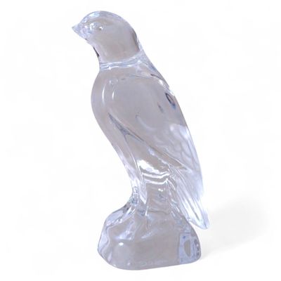 DAUM France Perroquet en cristal, signé