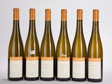 six bouteilles de vin sont alignées sur une surface blanche