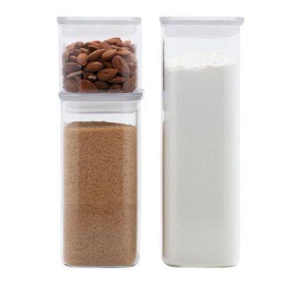 two containers with different types of food in them