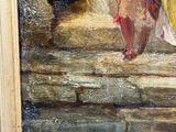 an image of a painting of a man and a woman walking down a street