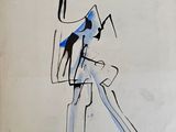 dessin représentant un homme assis sur une chaise, tenant un livre