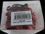 a plastic container with a bunch of red berries in it