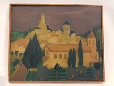 Paul CLAIR (1918-1984) Vue du village de Lourmarin,