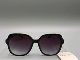 black sunglasses with a tag on a white background