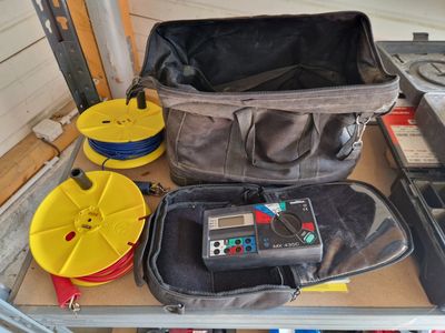 a bag and a tool bag on a table