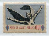 postage stamp with a picture of a winged figure on it
