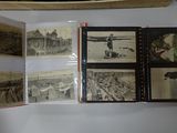 several old photos of people in a boat on a table