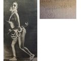 une vieille photo d'une femme en maillot de bain et une photo d'un homme en maillot de bain