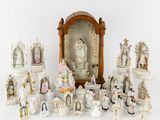 many figurines that are sitting on a table