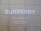 a large burberry flag hanging on the wall