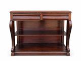 an image of a wooden table with a drawer on top