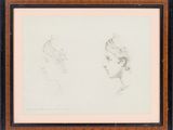 un dessin représentant le profil d'une femme avec la tête d'un homme vue de profil