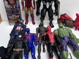 a lot of action figures that are on the table