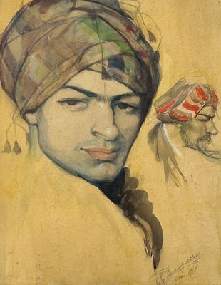 une image représentant un tableau d'un homme portant un turban sur la tête