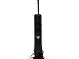 an image of a black vacuum cleaner on a white background