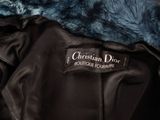 christian dior black and blue fur collared jacket