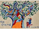 une image représentant un tableau d'un arbre sur lequel se trouve un oiseau
