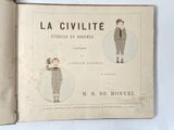 an old book with illustrations of a man and a woman
