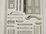 an old book with a drawing of furniture on it