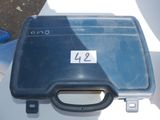 a plastic case with a number on it sitting on a table