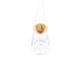 Bague en cristal et or 18 carats sertie d'un diamant