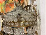 a chandelier hanging from the ceiling in a store