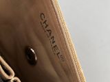 a close up of the inside of a chanel bag