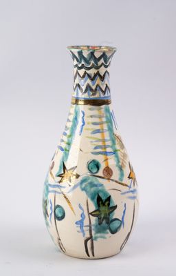 PAGES S. Vase ovoïde en céramique à décor d'émaux polychrome…