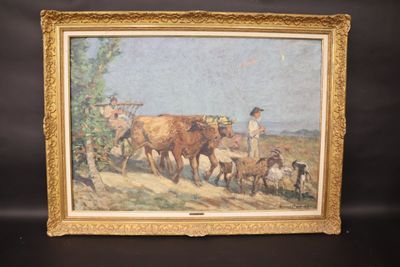 Fernand MAILLAUD (1862-1948) Le retour des champs sur la cha…