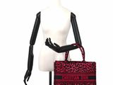 christian dior red leopard print tote bag
