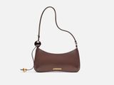 the small leather shoulder bag in brown